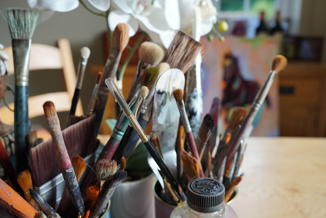 Brushes in the studio